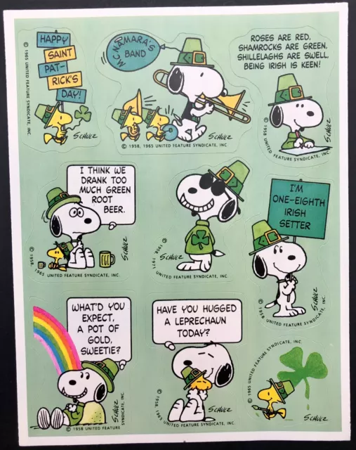 HTF Hallmark Peanuts Snoopy Stickers Sheet GRADUATION 80s 80’s Charlie Brown
