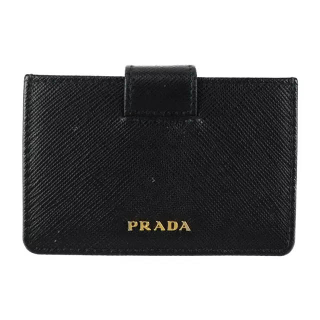 PRADA Card Case  1MC211 Saffiano Metal name card holder leather black