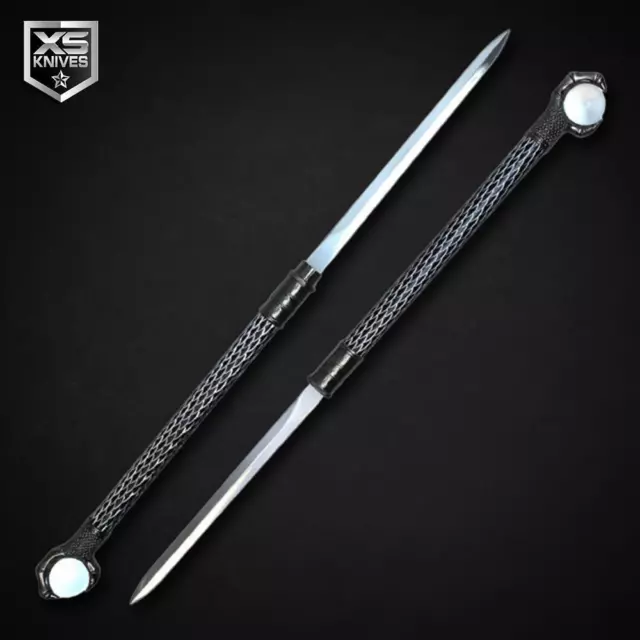 30.75" NINJA Dual Blade DAGGER Samurai Katana Twin Swords w/ Crystal Ball Claw