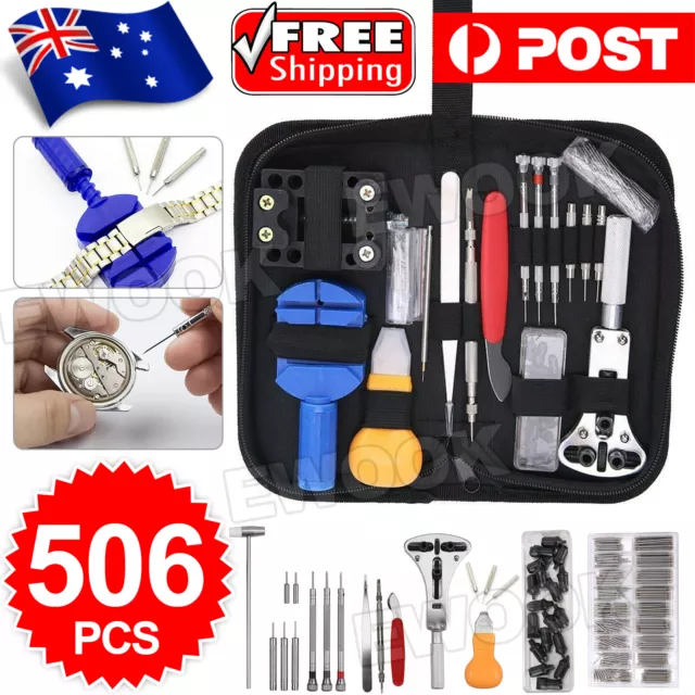 Professional Watch Repair Kit Tool Watchmaker Back Case Opener Spring Remover OZ