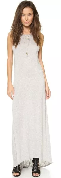 Haute Hippie Grey Sleeveless Muscle Maxi Dress with  train Size S