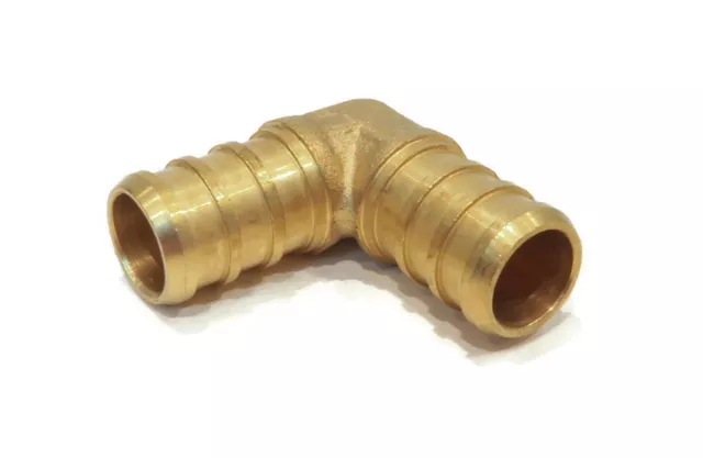 New 1/2" x 1/2" PEX 90 DEGREE BRASS ELBOW Crimp Fitting Barbed Coupler LEAD FREE