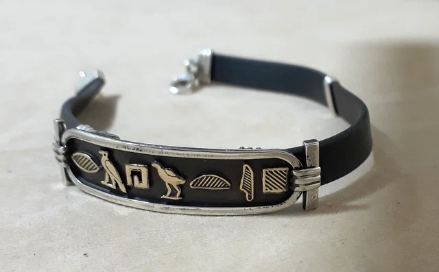 YOUR hieroglyphic NAME On Elegant Sterling Silver CARTOUCH with 18kt Gold symbol YOUR hieroglyphic NAME On Elegant Sterling Silver CARTOUCH with 18kt Gold symbol
