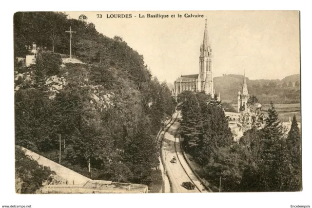 CPA - Carte postale-France - Lourdes- La basilique et le Calvaire - 1927 (CP274)