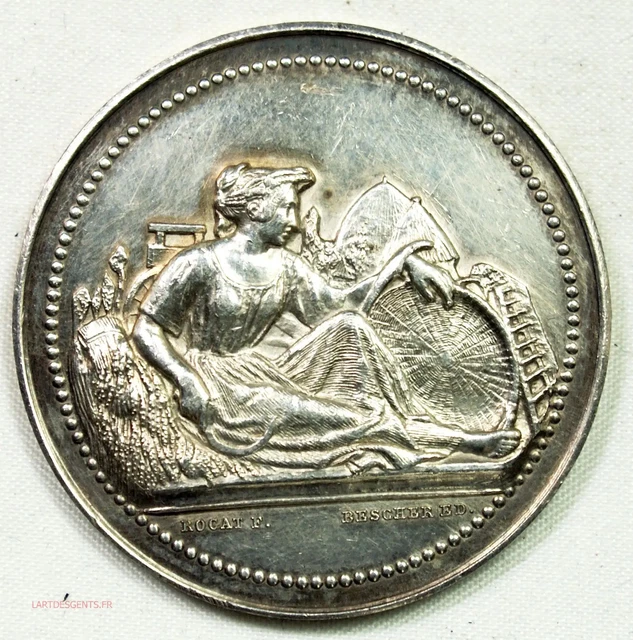 SUPERBE ANCIENNE MEDAILLE DE TIR en ARGENT MASSIF de Henri DUBOIS EUR 140,00 - FR