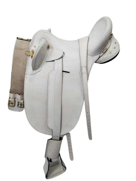 Selle de cheval en cuir premium Australian Stock avec tour de cou