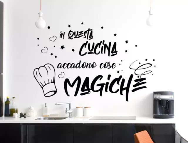 ADESIVI MURALI FRASI cucina adesivo da muro decorazione per parete wall  stickers EUR 16,99 - PicClick IT