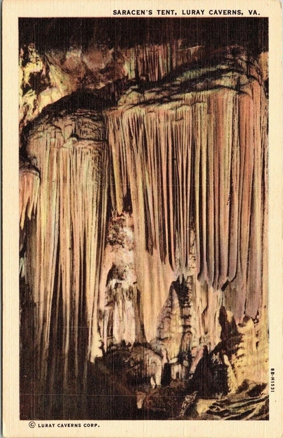 Saracens Tent Luray Caverns VA Virginia Cave Linen Postcard VTG UNP Unused
