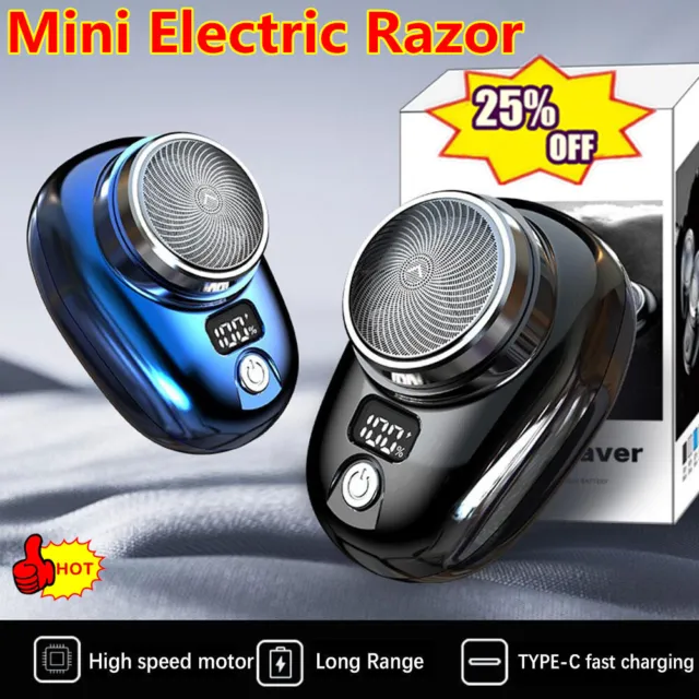 Portable Electric Razor Mini-Shave for Men USB Rechargeable Shaver Travel Home