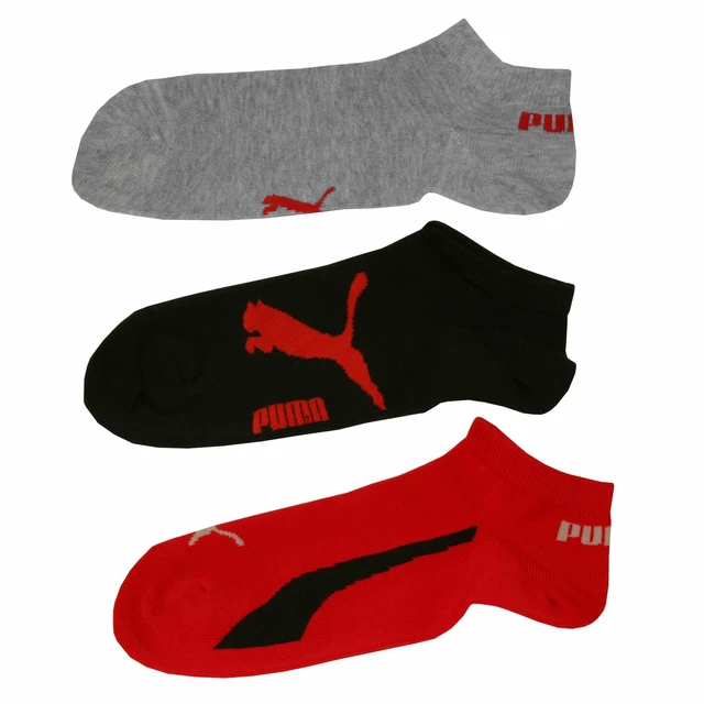 Pack de 3 chaussettes d'entraînement pour enfants Puma, noir/gris/rouge