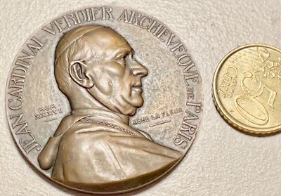 JEAN CARDINAL VERDIER ARCHE DE PARIS 1894  poids 67 gr RARE mèdaille 
