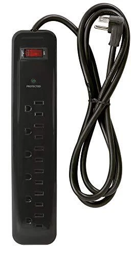 Wire PB802225 6-Outlet Household Electronics Surge Protector14/3 SJT 4-Feet Cord