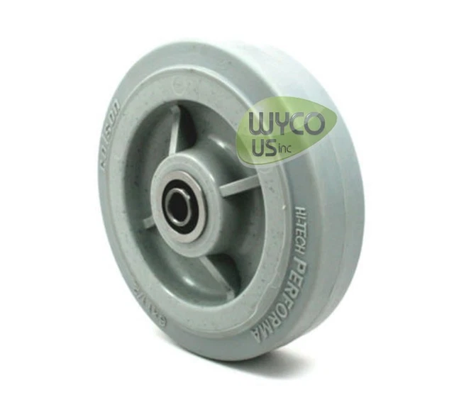 Colson Performa Wheel, 6"X1-1/2",1/2" Center, Precision Bearings, Buffers, Carts