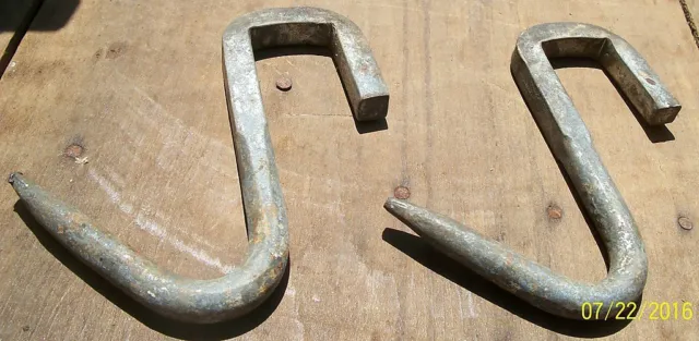 2 Very Dif. Old Hand Made,  Barn-Shed-Porch Wall Hooks