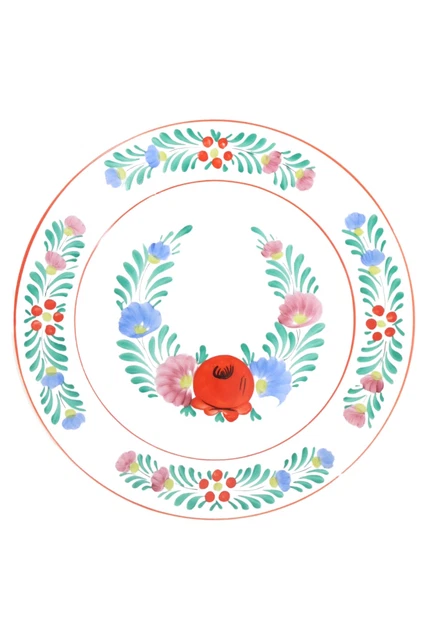 Piatto da parete Ø 24 cm ceramica a fiori