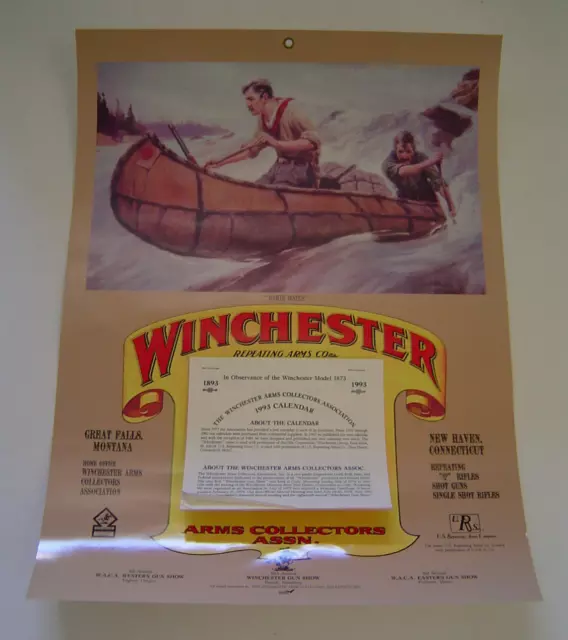 Vintage 1993 Winchester Calendar Poster NOS 13"X 17 1/2"