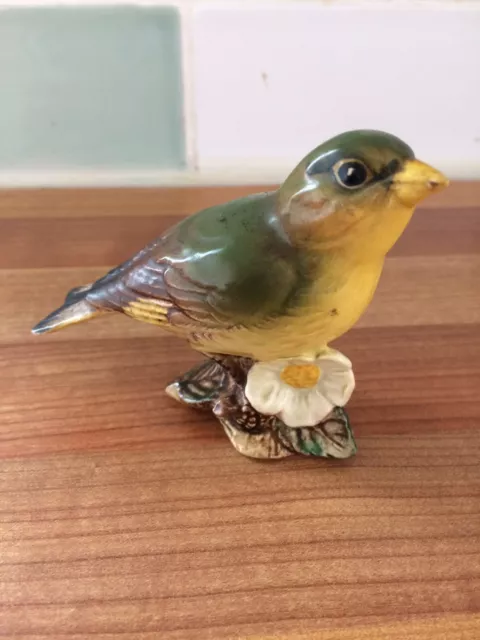 Vintage Beswick Bird Green Finch Figurine Collectible Ornament