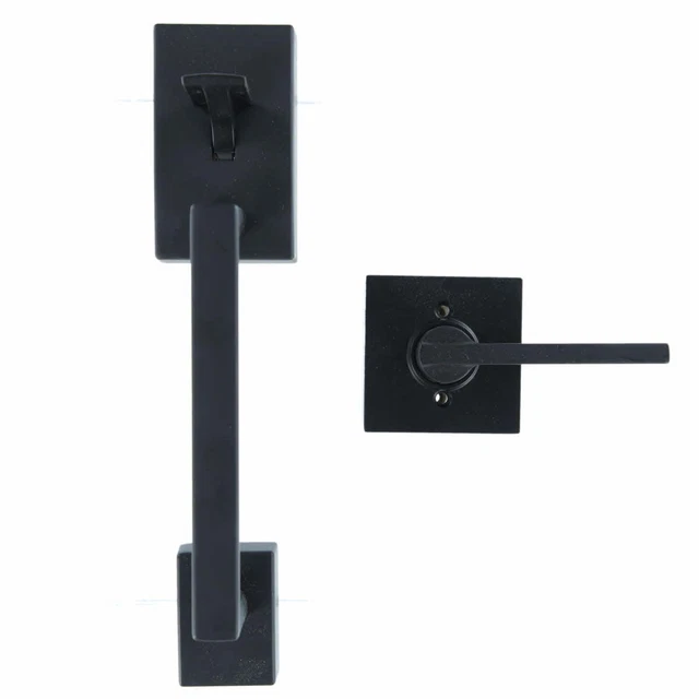SCHLAGE Entrance Handle Set with Deadbolt F58 GRW 622 Matte Black OPEN BOX SCHLAGE Entrance Handle Set with Deadbolt F58 GRW 622 Matte Black OPEN BOX