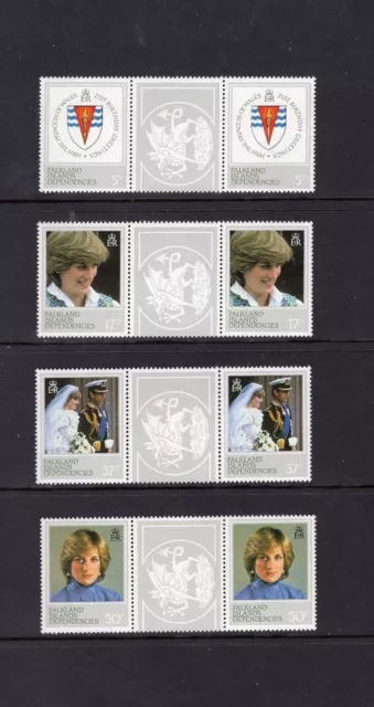 Falkland Dependencies 1982 Königliche Hochzeit Gutter Paar Drache MNH Sg 108