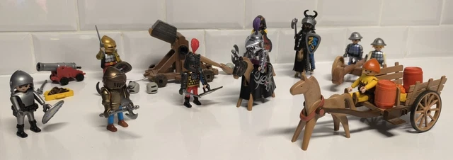 Gros Lot Playmobil Chevaliers – 11 Chevaliers + 7 Chevaux – Bon état