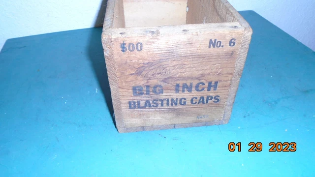 Vintage Western Cartridge Co. Big Inch Blasting Cap Wood Box 2