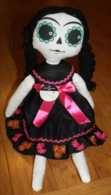 NWT 19" Debi Lilly Doll Floral Day Of The Dead Plush Sugar Skull weighted Mexico