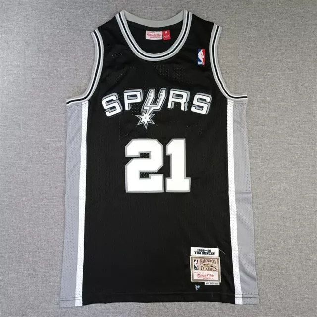 Tim Duncan 21# San Antonio Spurs Men Black Vintage Jersey Stitched Size:S-XXL