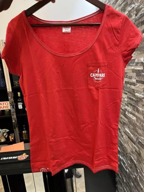 Maglia T Shirt M Campari Soda Rossa Donna  Pubblicitá 2021 Gadget Tipo Insegna 3