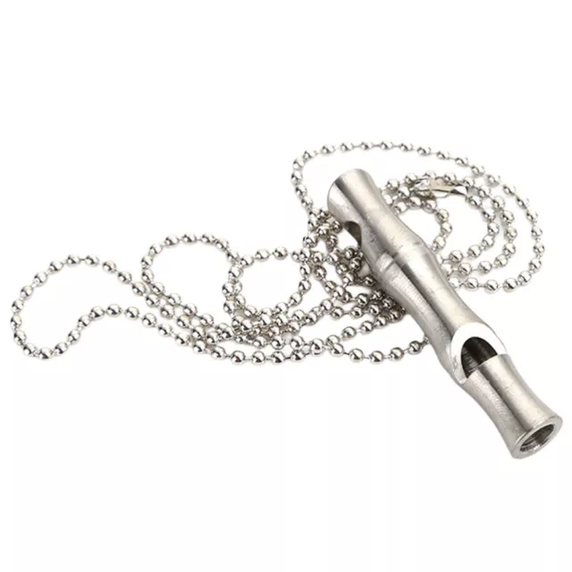 Stainless Steel Whistle Outdoor Camping Survival Cat Pet Necklace High Decibel