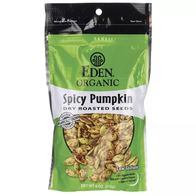Eden Foods Spicy Pumpkin Seeds Dry Roasted Seed 4 oz Pkg