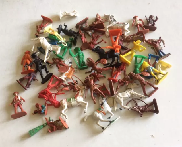 Job Lot Vintage Plastic COWBOYS & INDIANS (Cherilea/Crescent/Lone Star/Charbens)