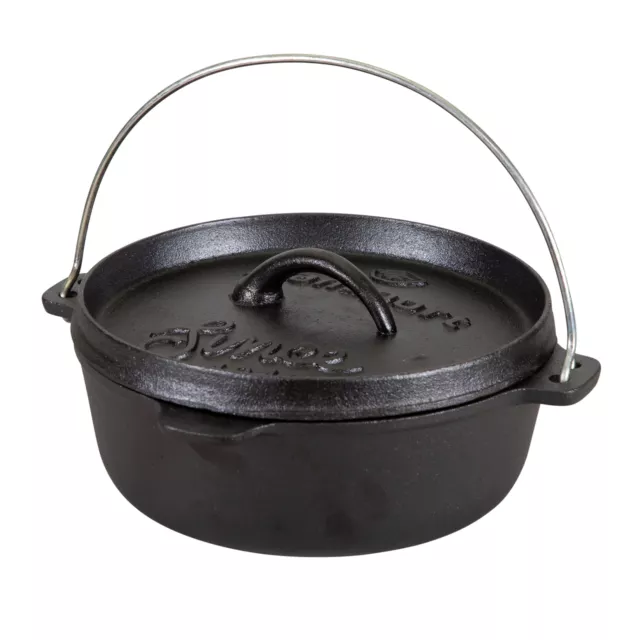 Pre-Seasoned Cast Iron Dutch Oven - 2 QT - Flat Bottom