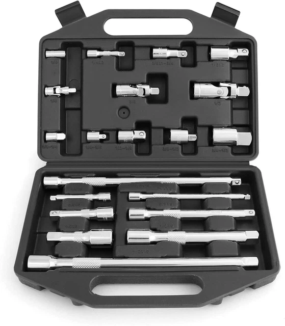20-Piece Extension Bar Set, 1/4", 3/8" and 1/2" Drive Socket Extension Set