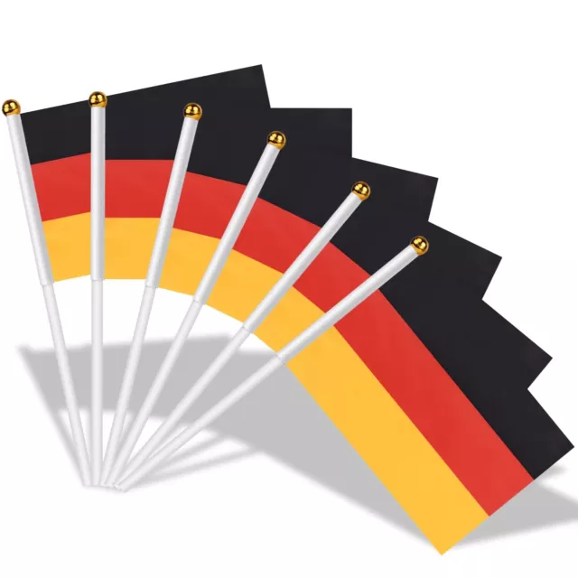 Klein Deutschland Flagge, 15 Stück Deutsche Mini Handgehaltene Flaggen mit 30...