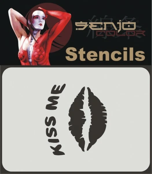 Airbrush Schablone Kiss Me A6 0,25mm Polyesterfolie Senjo Color TST1014