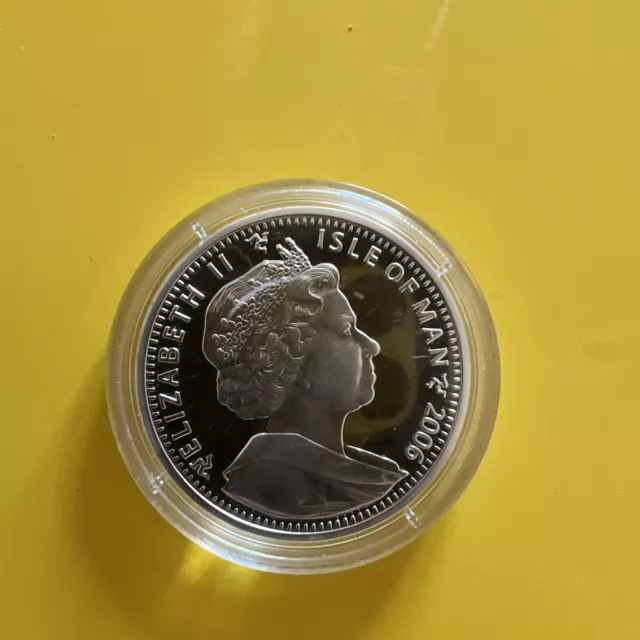 Isle Of Man Silver 1 Crown Queen Elizabeth 80 Years Coin