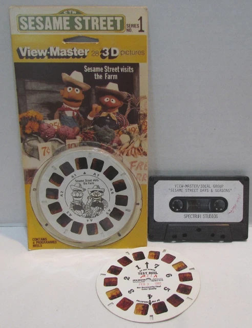 Rare Sesame Street Prototype Mock Up View-Master Pack, Cassette & Test Reel