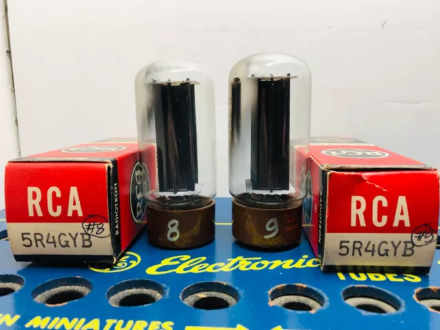 Pair RCA 5R4GYB NOS NIB Tested Good Black Plate Side D-Getter Tube