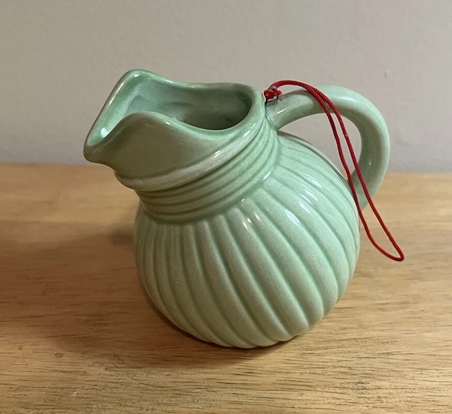 SCF ORNAMENT OF Green Anchor Hocking Fire King Jadeite Ribbed Ball