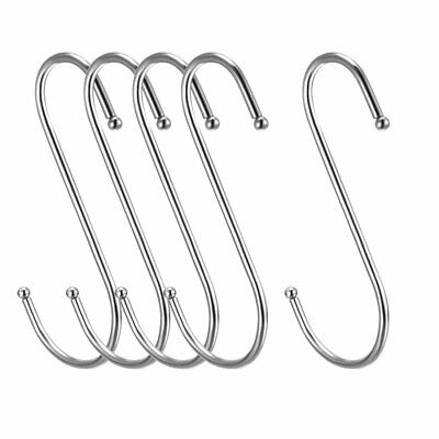 Metal S Hooks 4.53" S Shaped Hook Hangers for Kitchen Multiple Uses 5pcs