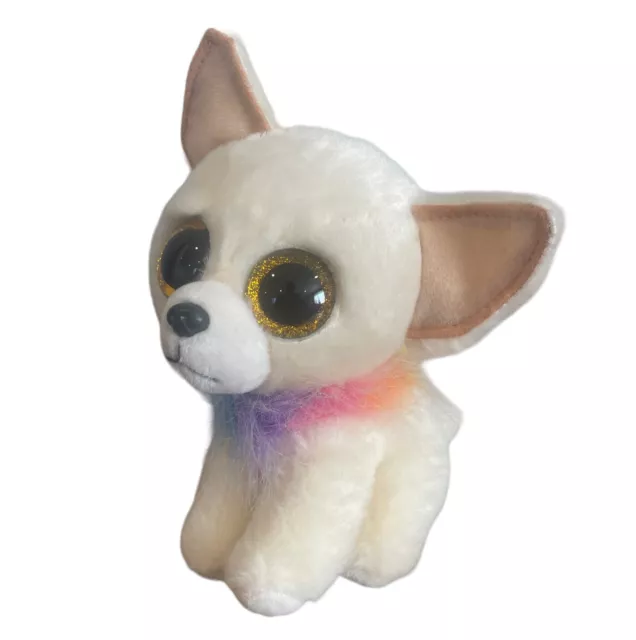 Ty Beanie Boo Chewy Chihuahua Plush 6" Rainbow Collar 2021 VelveTy Dog Puppy