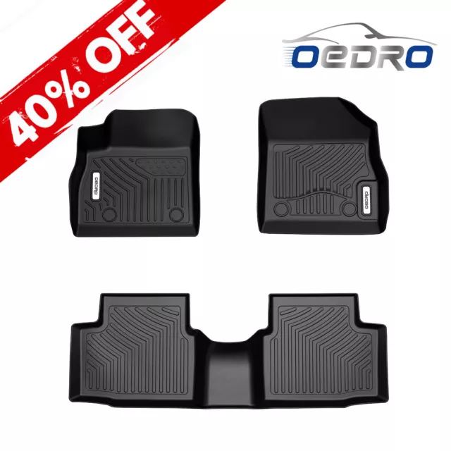 OEDRO Floor Mats For 2016-2019 Chevry Cruze 2nd Row TPE Liners Row All Weather