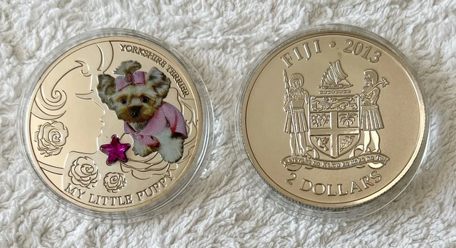 Rare Fiji Yorkshire Terrier .999 Silver Layered Coin - Add to Your Collection!