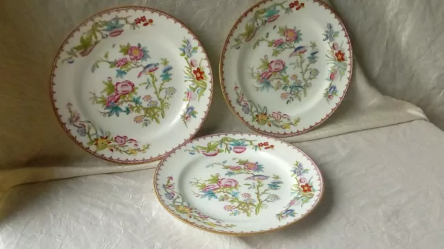 3 Assiettes A Dessert En Porcelaine Minton N° 3934 **