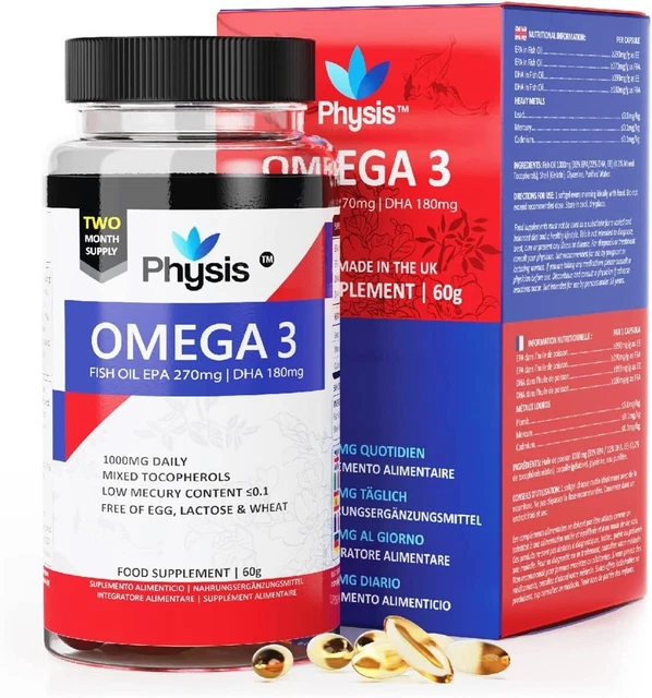 MEGA 3 FISH Oil 1000mg Softgels | High Strength Omega 3, EPA 270mg ...
