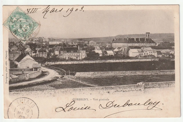 CORBIGNY - Nievre - CPA 58 - vue generale - carte 1900