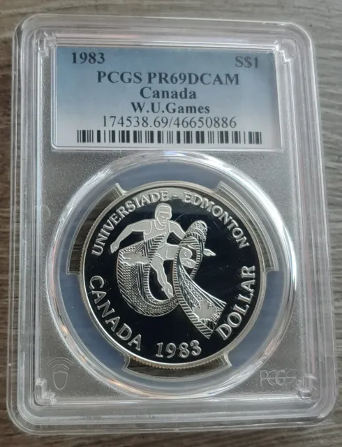 1983 $$1 Pcgs Pr69Dcam "Silver Dollar" Canadian (Rcm) Commemorative Proof Coin