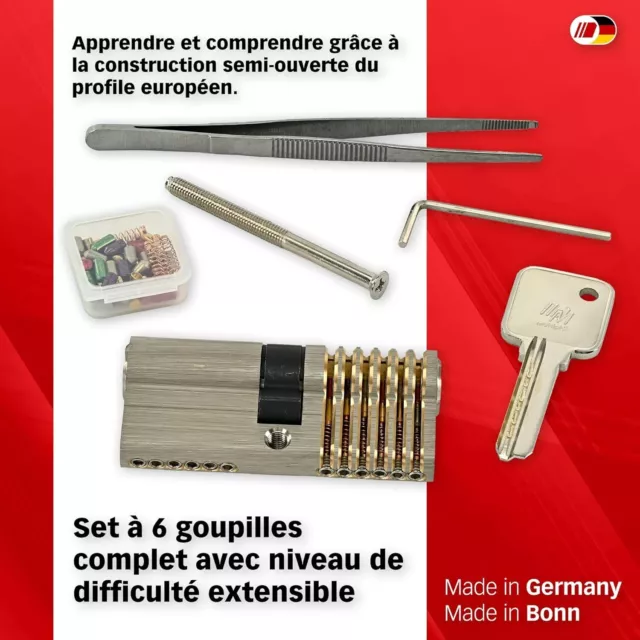 MULTIPICK Cylindre radial d’entraînement 6 goupilles + kit de goupilles Pro/Amat 2