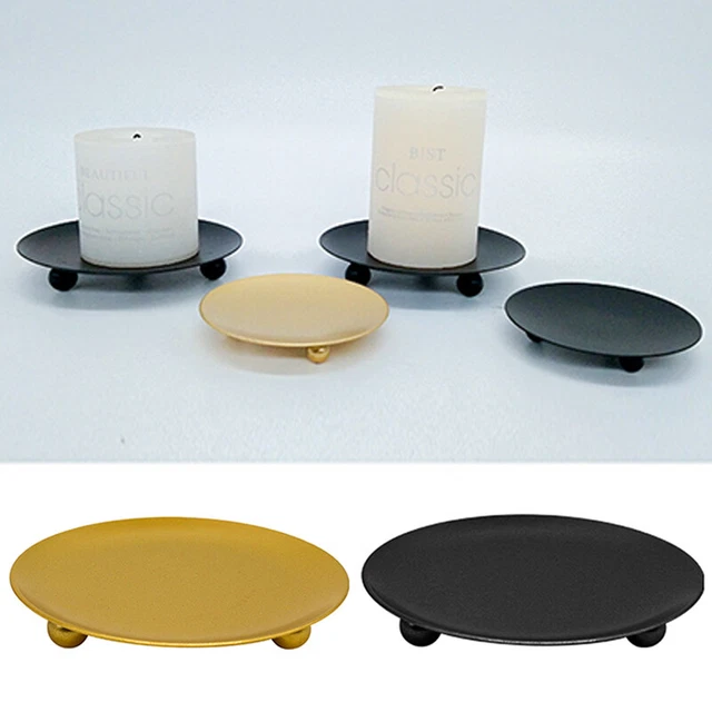 Vela taza placa de hierro candelabro boda y cumpleaños fiesta decoración pode ◑