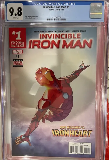 CGC 9.8 Invincible Iron Man #1 (1st Cover App Riri Williams as Ironheart) Disney